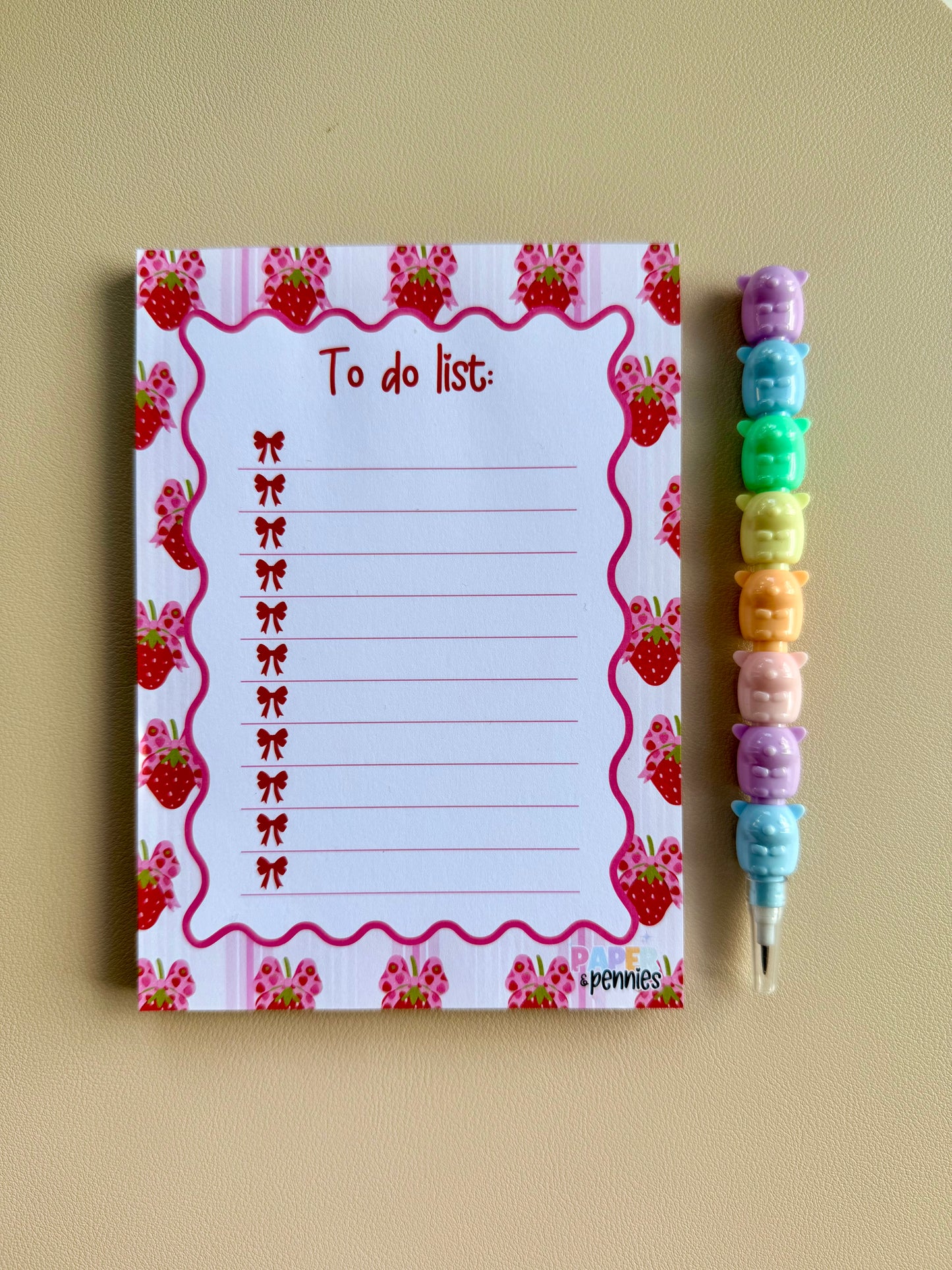 Strawberry to-do list notepad