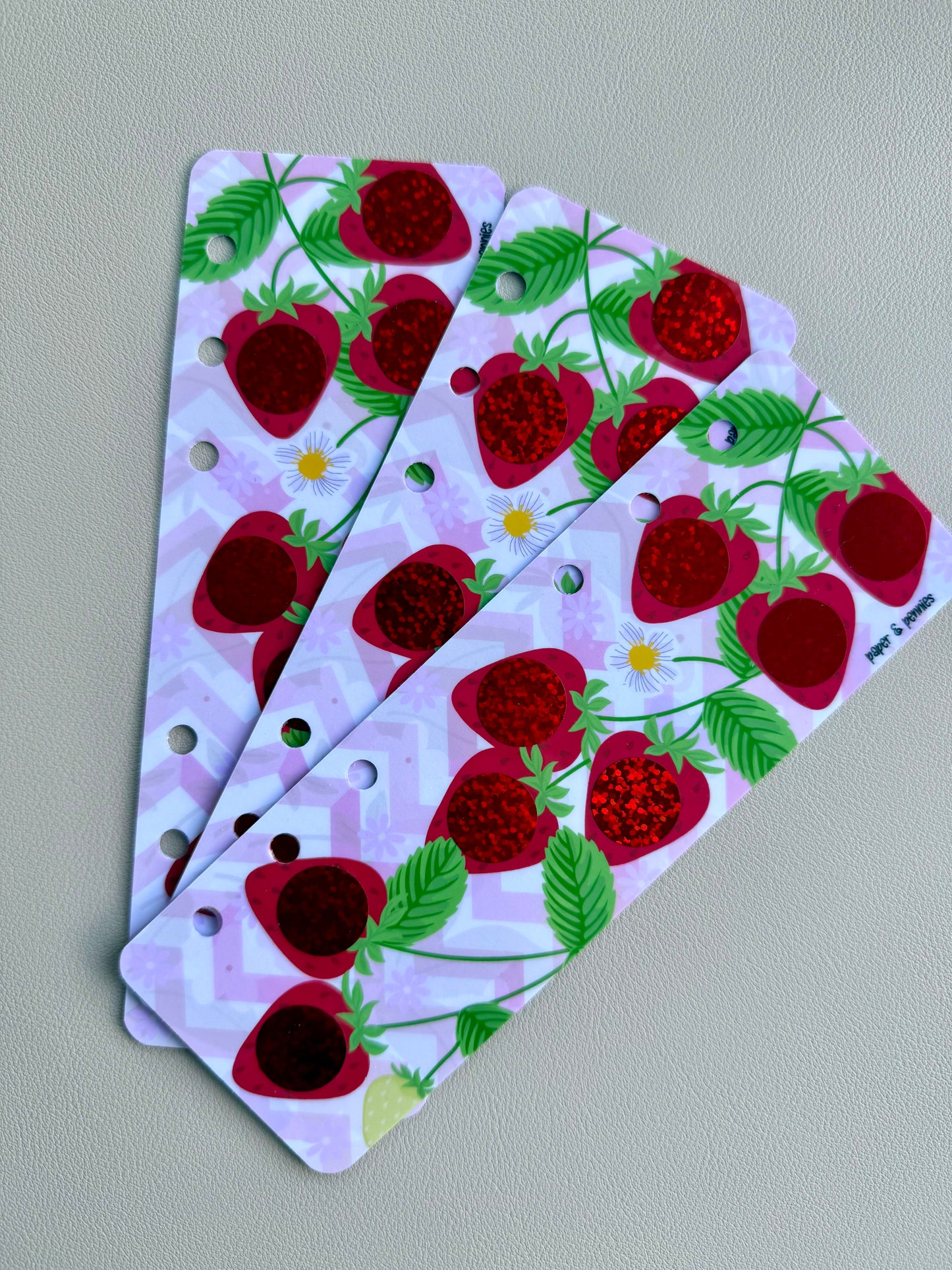 Strawberries scratch off bookmark/skinny