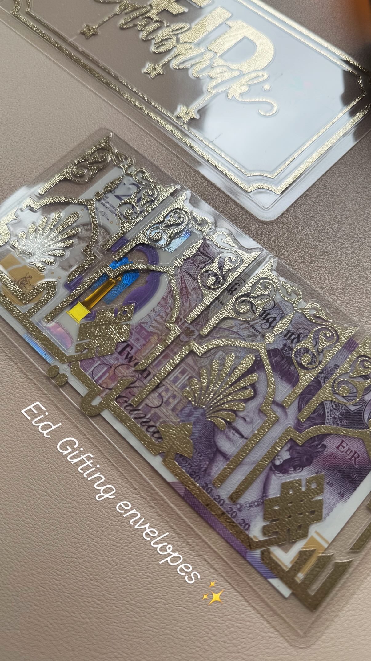 Eid gift clear cash envelopes