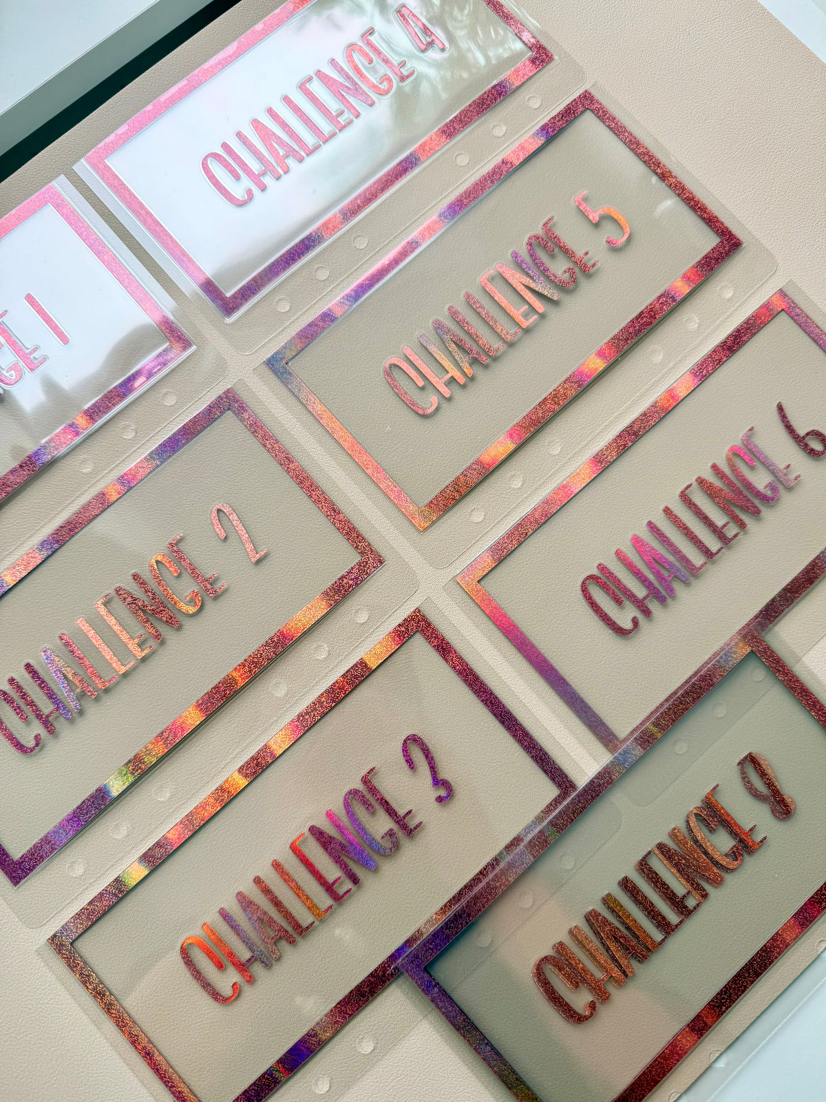 Challenge 1-10 clear vinyl wallets | Pink cat eye