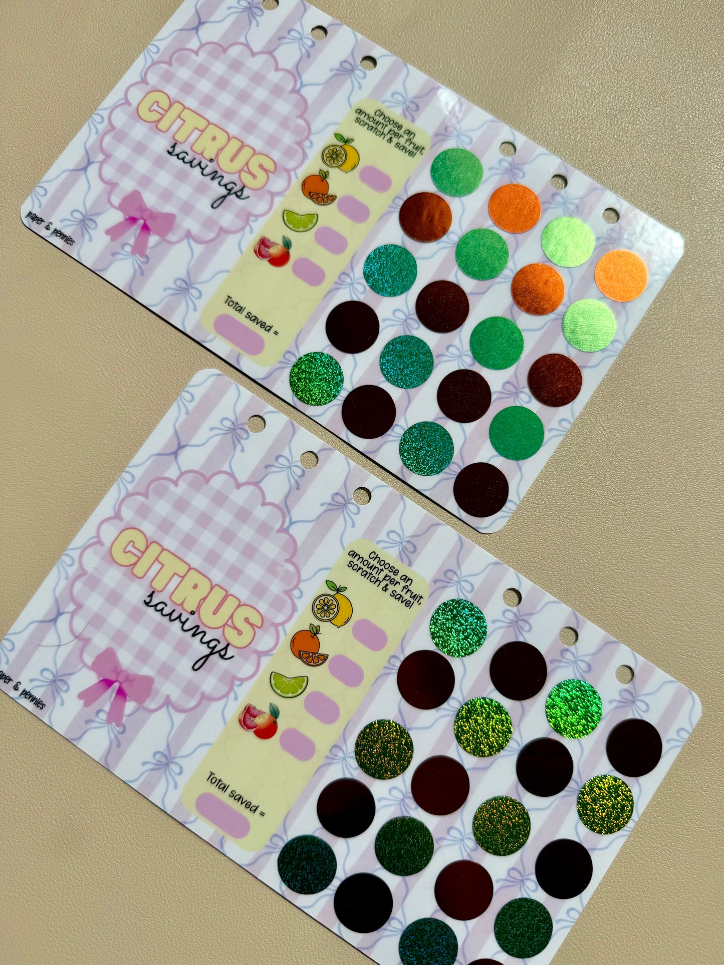 Citrus savings scratch off dashboard