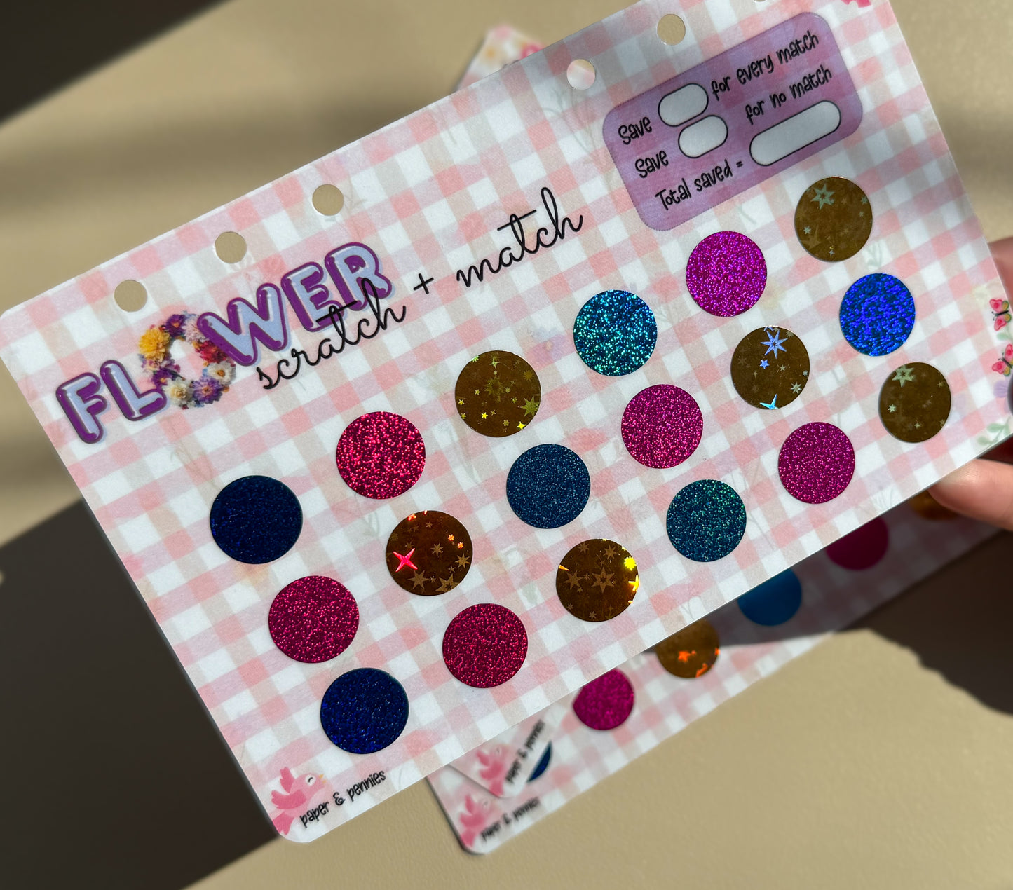 Flower Scratch + Match Dashboard