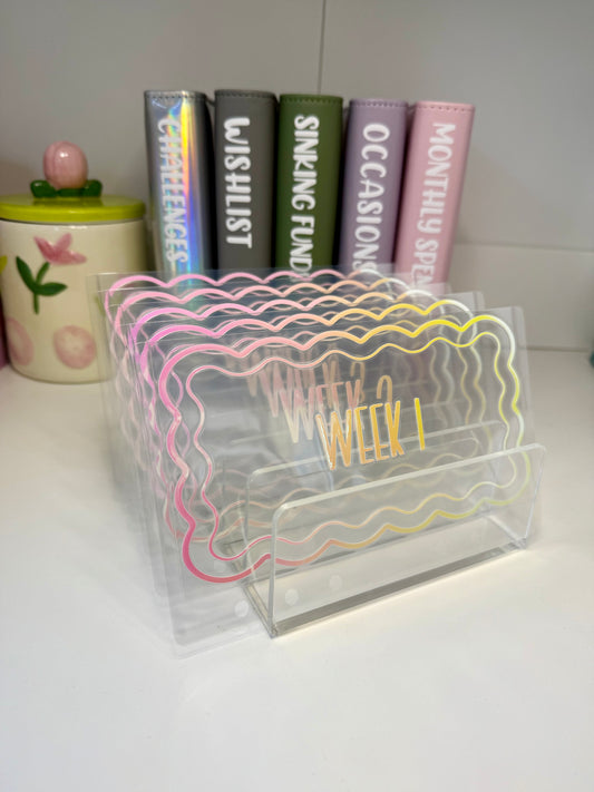 Set of 8 clear cash envelopes / wallets