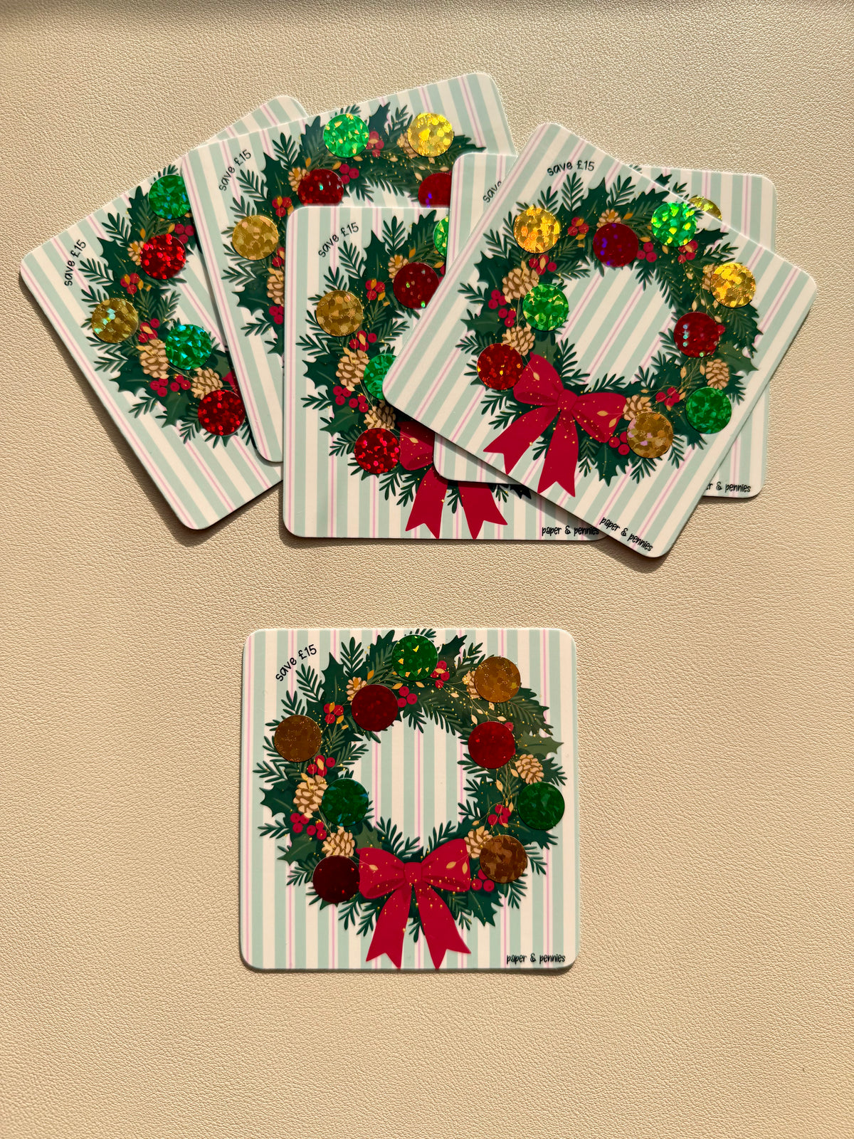 Christmas wreath scratch & save mini