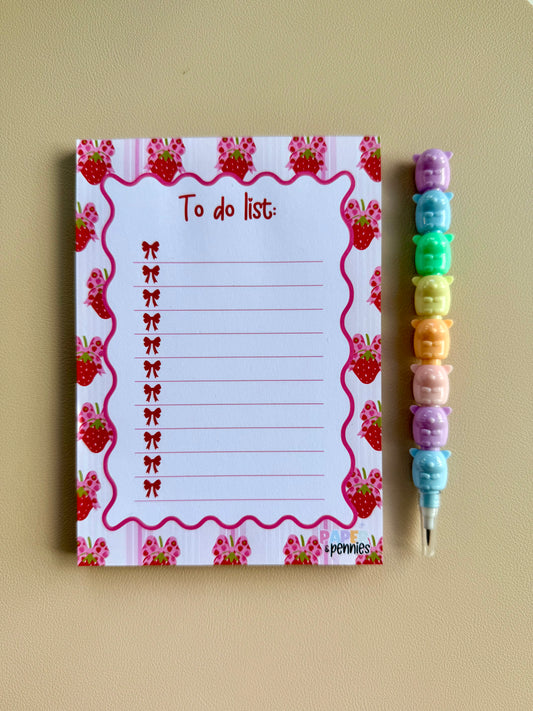 Strawberry to-do list notepad