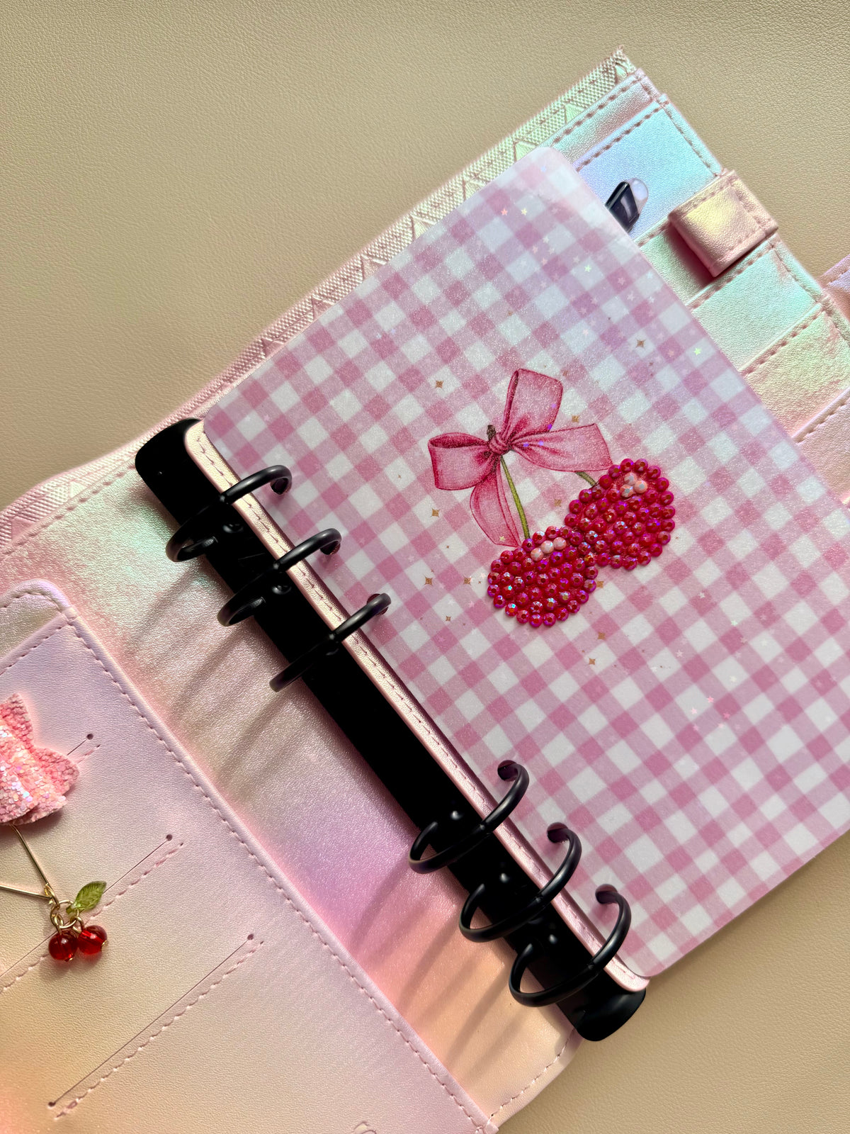 Cherry bedazzled decorative cover dashboard