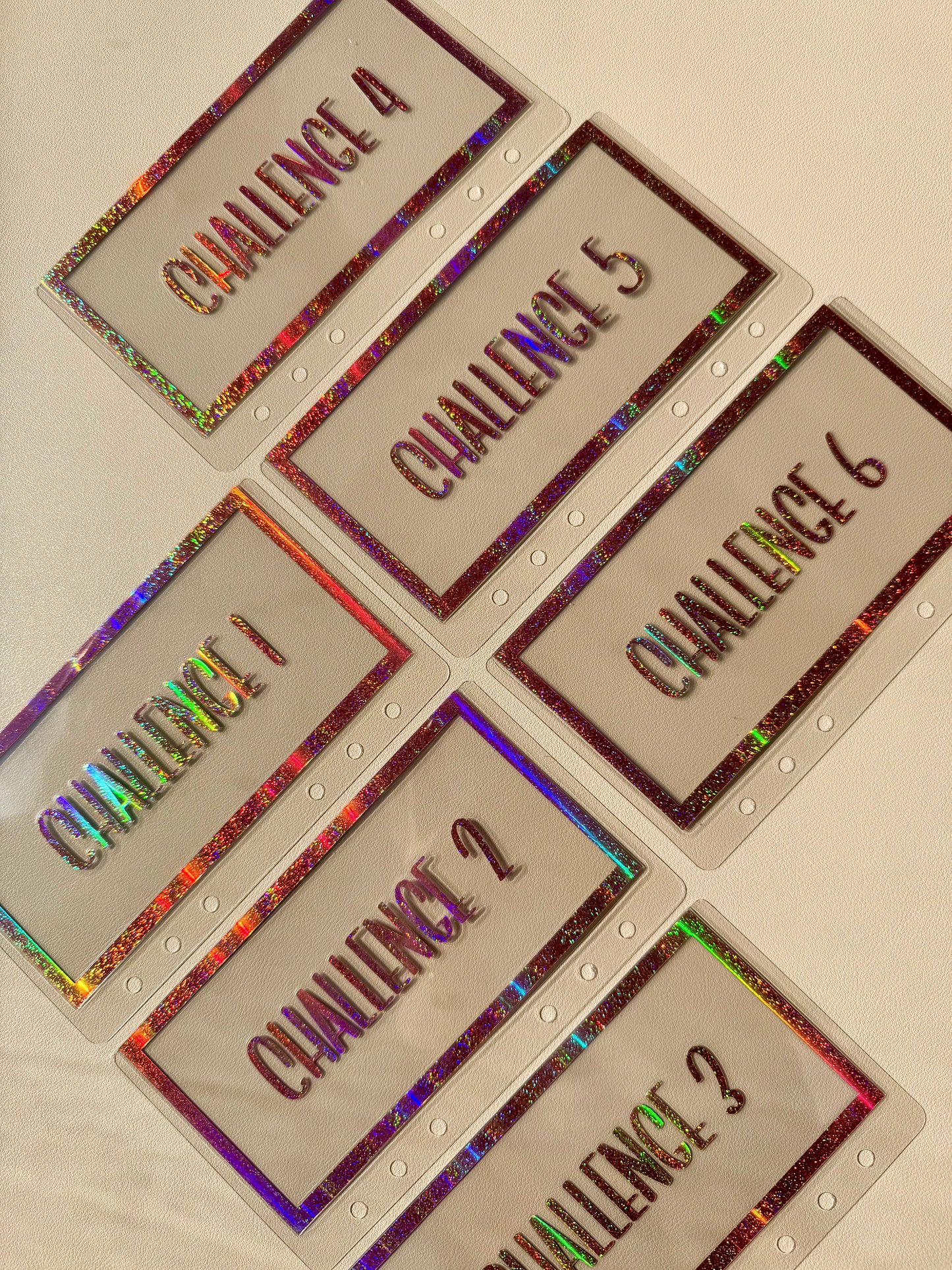 Challenge 1-6 clear vinyl wallets | Pink cat eye