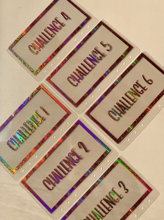 Challenge 1-6 clear vinyl wallets | Pink cat eye