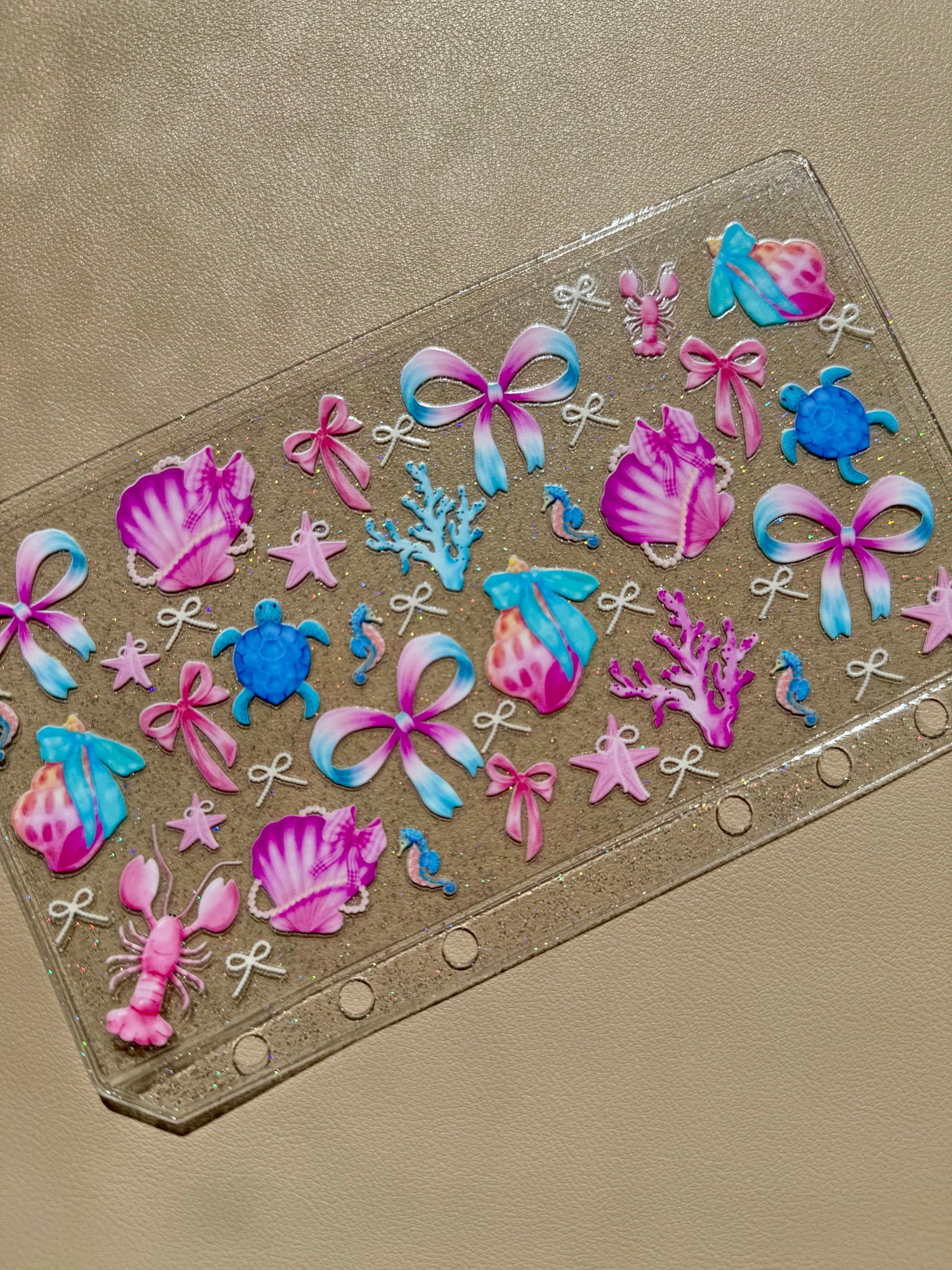 Coastal uvdtf glitter wallet