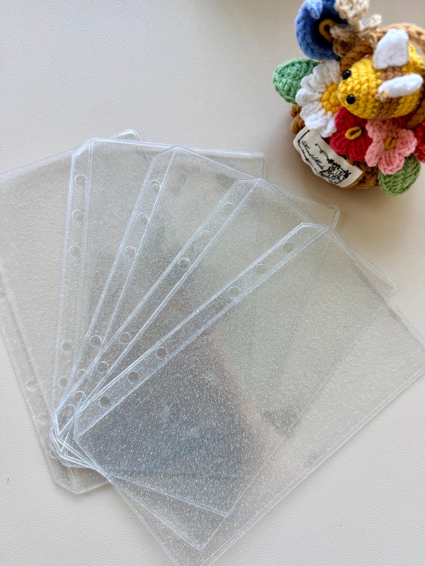 Zipless clear glitter wallets